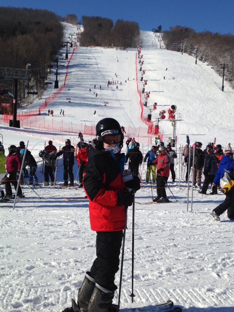 My older son, Bernie, skiing earlier today at Bristol Mountain in upstate New York.